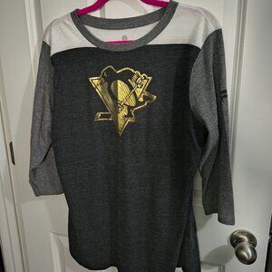 Fanatics 3/4 Sleeve Women's Size XL Pittsburgh Penguins Shirt (315)